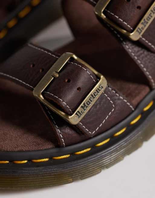 Dr Martens - Josef - Mørkebrune slider-sandaler, 3 af 4