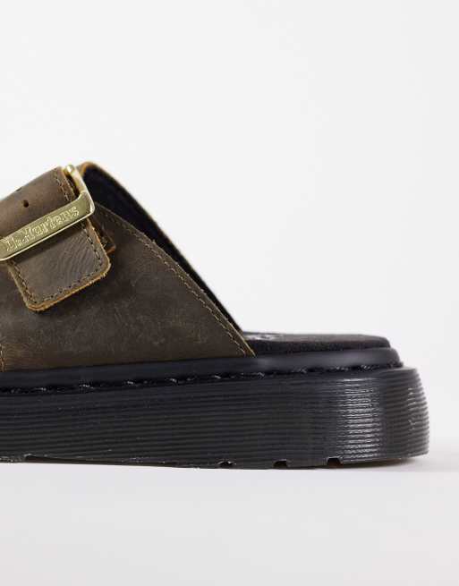 Dr. Martens - Josef - Olivengrønne slider-sandaler, 4 af 4