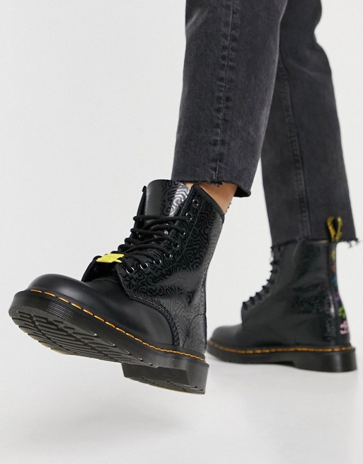Dr Martens Keith Haring 1460 boots in black