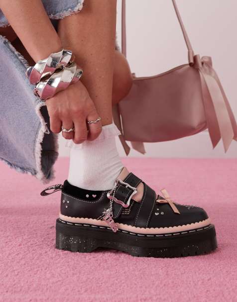Dr. Martens – Kemsley – Schuhe in Schwarz/Rosa - view 1