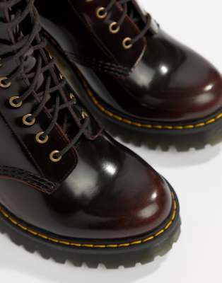 dr martens kendra cherry leather heeled ankle boots