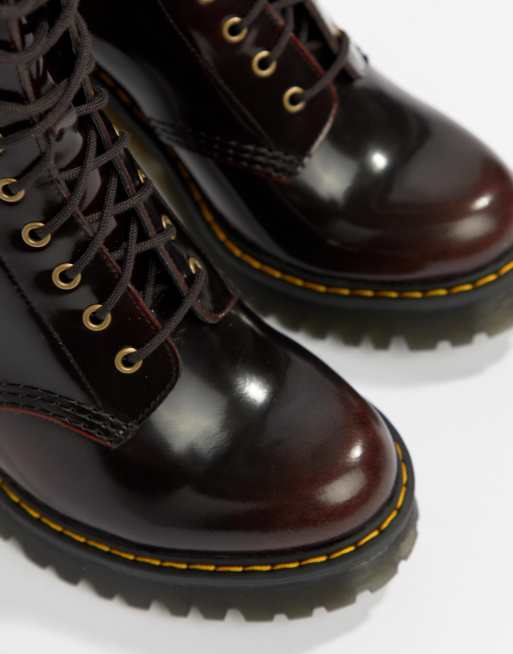 Dr martens kendra cherry leather sale heeled ankle boots