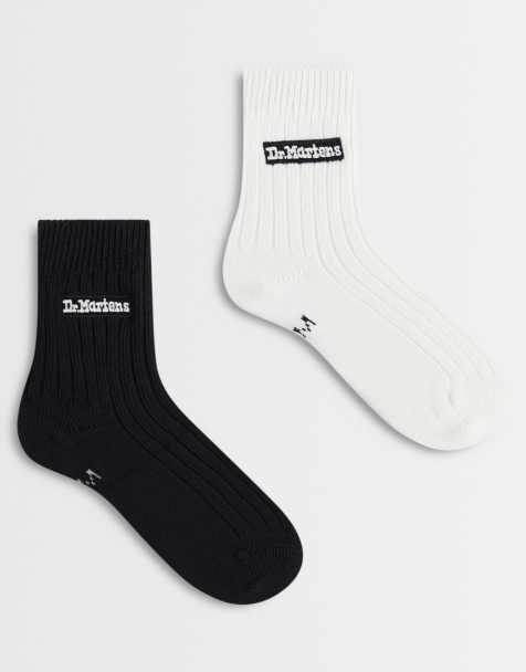 Dr Martens lot de 2 paires de chaussettes noir et blanc - view 1