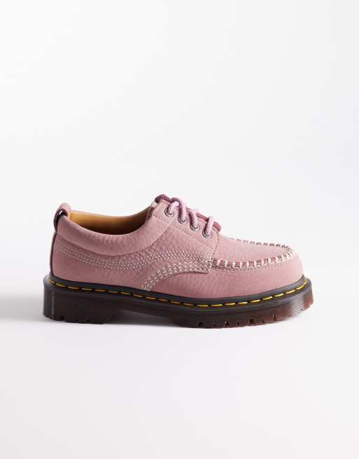 Dr Martens Lowell contrast stitch shoe in dusty rose nubuck, 2 of 4
