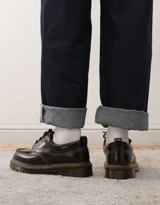 Dr Martens – Lowell – Unisex – Svarta skor med kontrastfärgade sömmar, 3 av 4