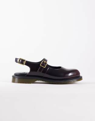 Dr. Martens - Madaline - Mary-Jane-Schuhe in Kirschrot mit Zierausschnitt