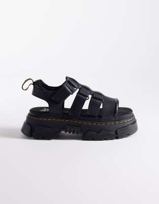 Dr Martens - Mattison - Sandalen in Schwarz mit drei Riemen Schwarz 41