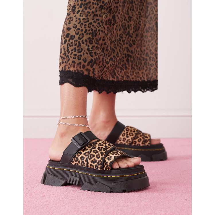 Dr. Martens MATTISON スライド サンダル　レオパード　UK5 Dr Martens Mattison slides in leopard print | ASOS