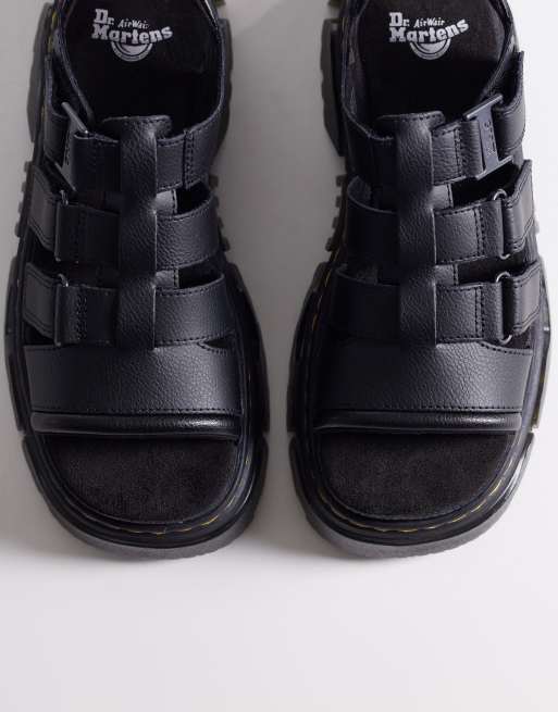 Dr Martens – Mattison – Svarta sandaler med tre remmar, 2 av 4