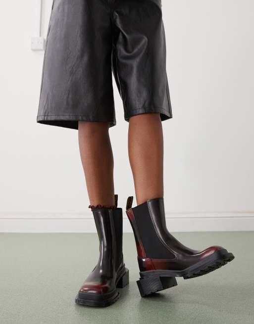 Martens Maybole Bottines Chelsea en cuir Bordeaux ASOS