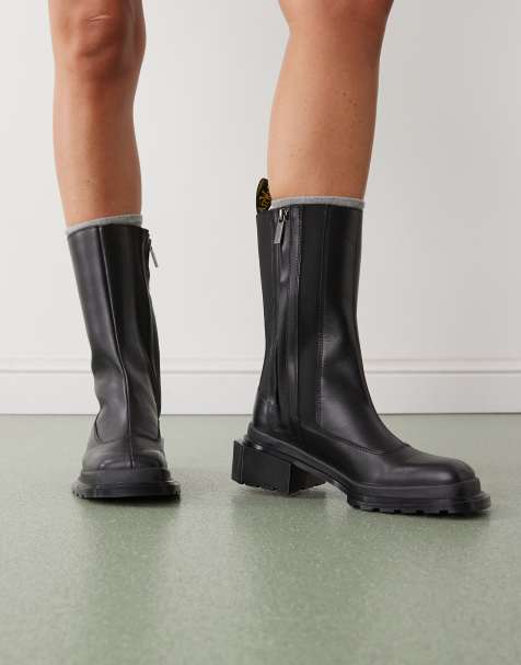 Dr Martens Maybole Hi patent boot in black - view 1