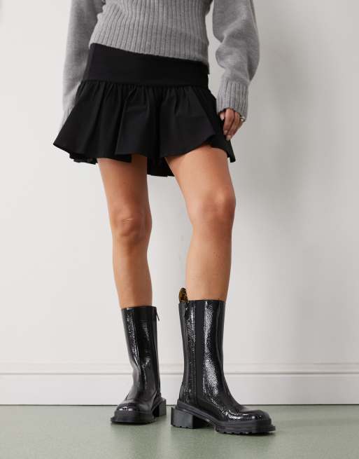 Dr Martens - Maybole Hi - Sorte lakstøvler med krakeleret overflade, 3 af 4