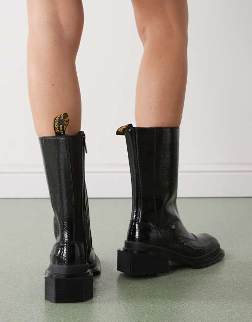Dr Martens - Maybole Hi - Sorte lakstøvler med krakeleret overflade, 4 af 4