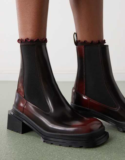 Dr. Martens - Maybole - Leren Chelsea boots in bordeauxrood, 3 van 4