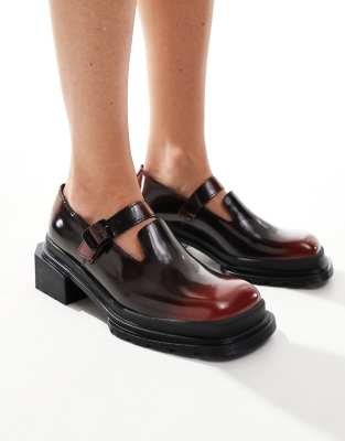 Dr Martens Maybole mary jane shoes in burgundy leather