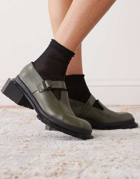Dr Martens Maybole Mary Jane shoes in olive green - view 1