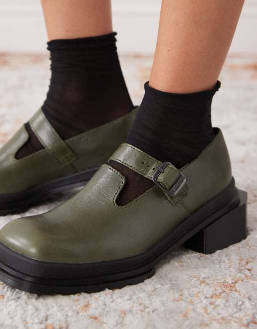 Dr Martens Maybole Mary Jane shoes in olive green, 3 of 4