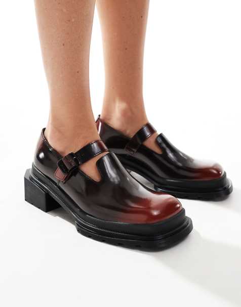 Dr Martens Maybole mary janes shoes in burgundy leather - view 1