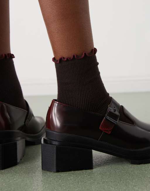 Dr Martens Maybole mary janes shoes in burgundy leather | ASOS