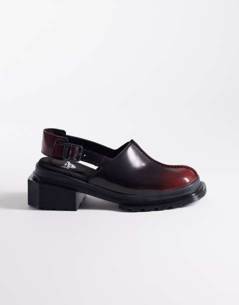 Dr. Martens – Maybole – Mules in Kirschrot mit eckiger Zehenpartie - view 1