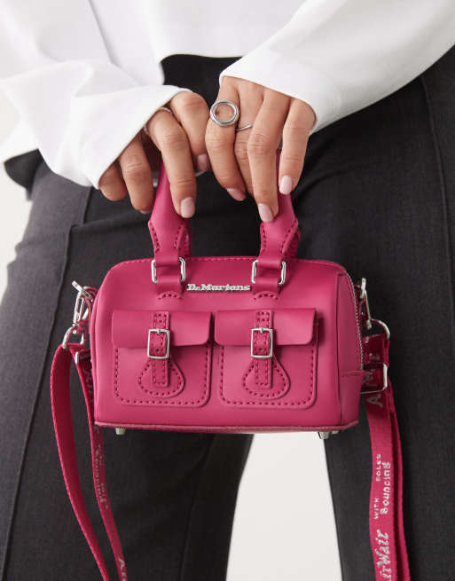 Dr Martens mini top handle bag in fuchsia pink, 3 of 4