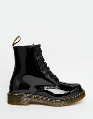 black patent dr marten boots size 4
