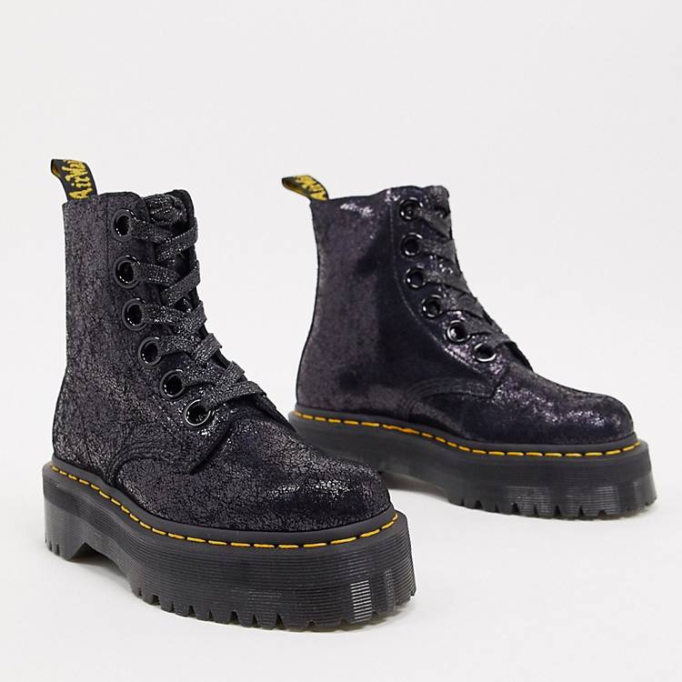 Verlaten Bijproduct Makkelijk te begrijpen Dr Martens Molly boots in black crackled leather | ASOS