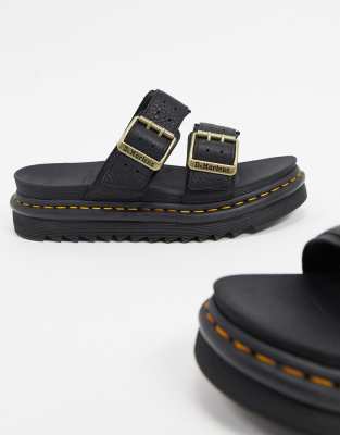 dr martens myles ii double strap sandals in black