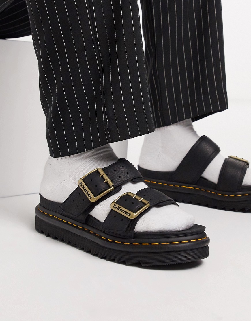 Dr Martens – Myles II – Svarta sandaler med två remmar