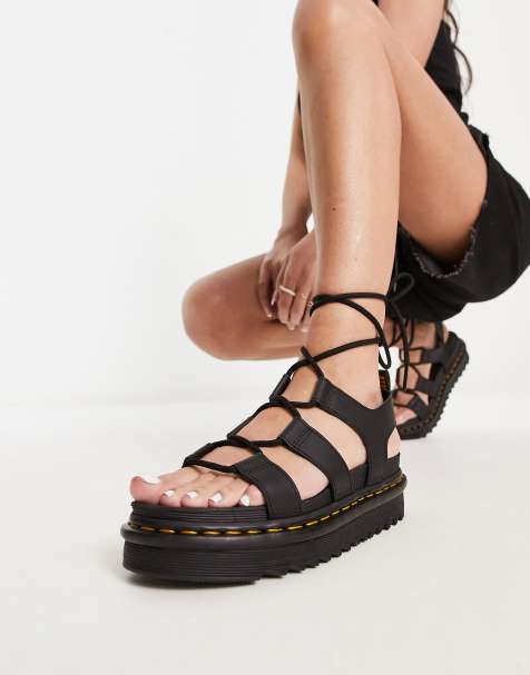 Dr Martens Nartilla leather sandals in black - view 1