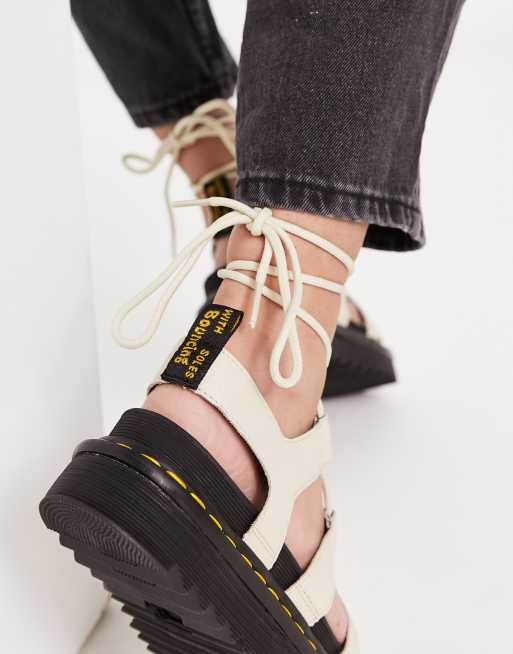 Dr Martens Nartilla leather sandals in parchment beige