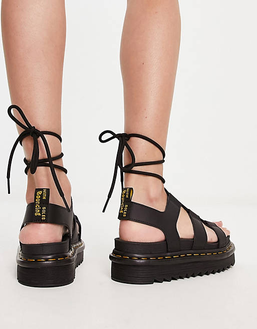 kans Vast en zeker Bedrijf Dr. Martens - Nartilla - Leren sandalen in zwart | ASOS