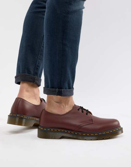 Dr Martens Original 3 Eye Shoes In Red Asos