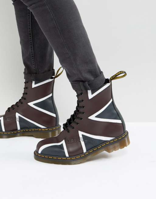Dr Martens Pascal Brit Buty za kostk z 8 oczkami z nadrukiem z motywem flagi brytyjskiej
