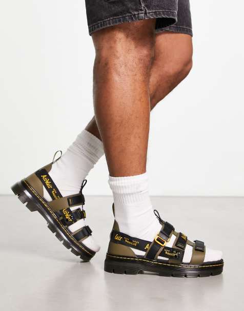 Dr Martens – Pearson ii – Olivgröna sandaler med flerfärgade remmar - view 1