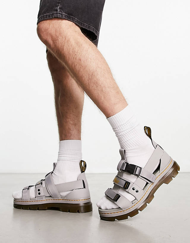 Dr Martens - pearson multi strap sandals in mid grey