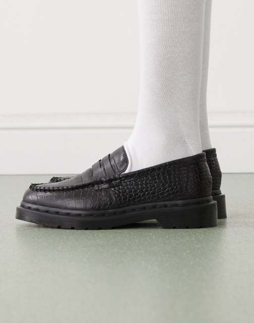 Dr Martens - Penton Atlas - Mocassini unisex neri effetto coccodrillo, 4 di 4
