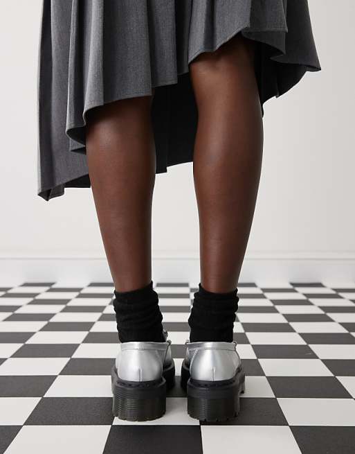 Dr Martens Penton II quad loafers in silver | ASOS Dr Martens Penton II quad loafers in silver | ASOS