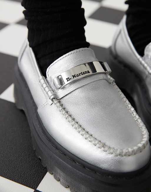 Dr Martens Penton II quad loafers in silver | ASOS Dr Martens Penton II quad loafers in silver | ASOS