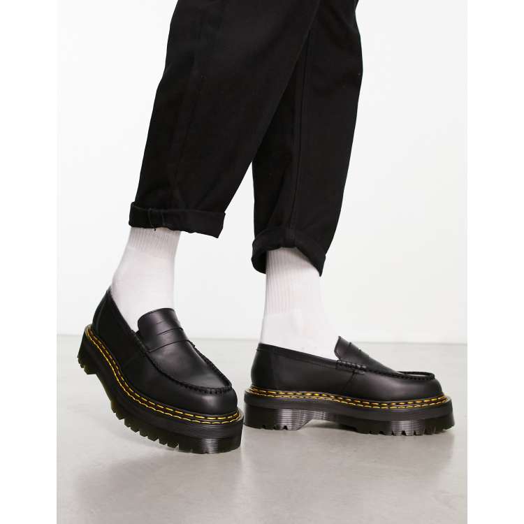 Dr Martens Penton Quad Double Stitch loafers in black paris