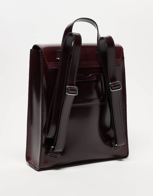 Martens Petit sac à dos unisexe en Oxford Rub Off Rouge