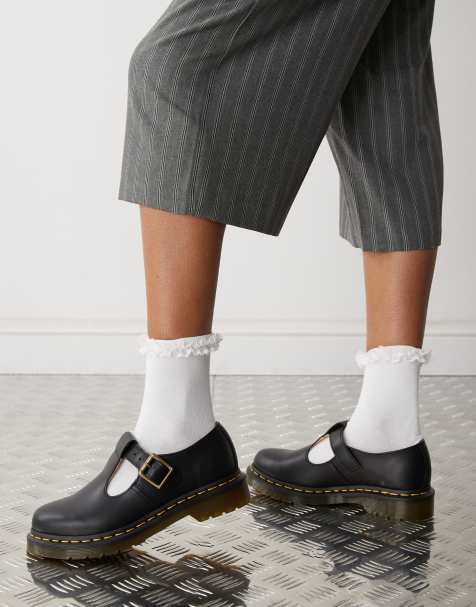Dr Martens - Polley - Scarpe in pelle liscia con cinturino a T nere - view 1