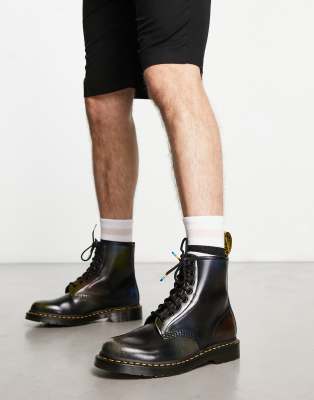 Dr martens black 1460 8 eye rainbow hot sale boot boots