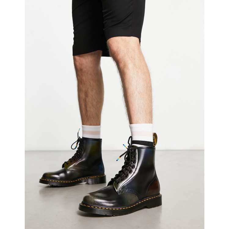 Dr Martens Pride 1460 8 Eye Boots in Multi Rainbow Rub Off | ASOS