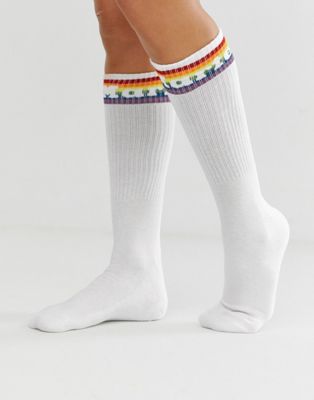 Dr Martens Pride rainbow athletic logo socks | ASOS