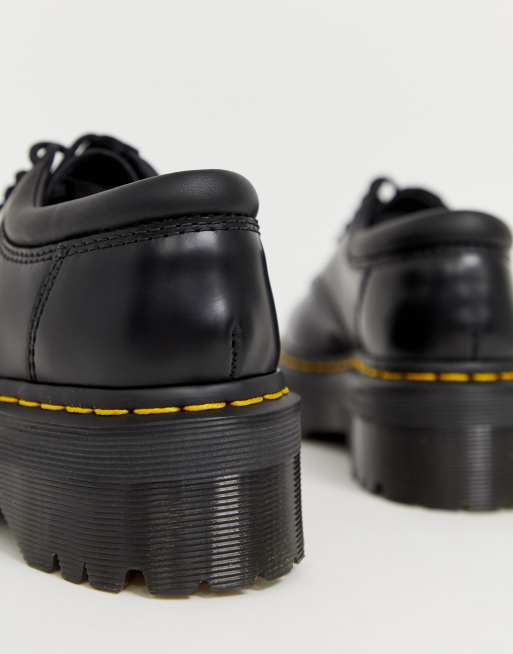Dr Martens - Quad 5 - Chaussures plates en cuir à lacets avec semelle épaisse - Noir, 3 de 4