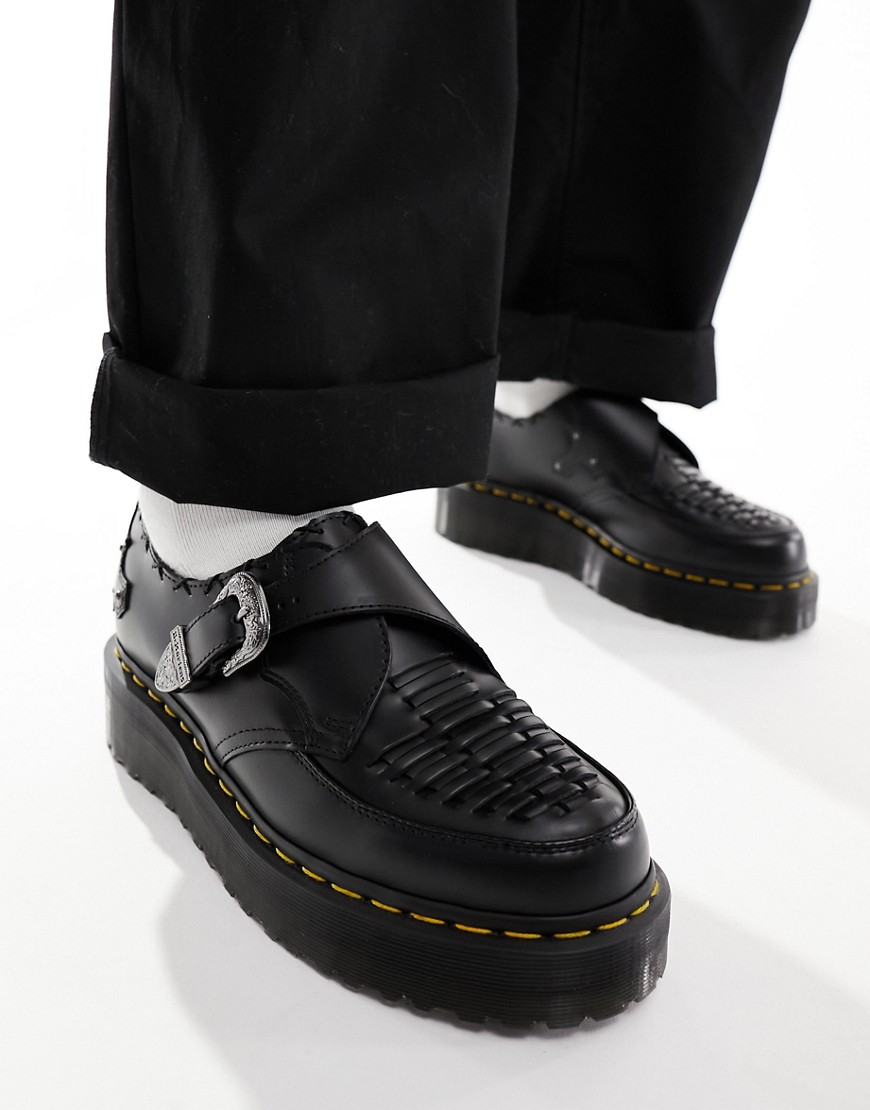 Dr Martens Quad creeper monk shoes in black