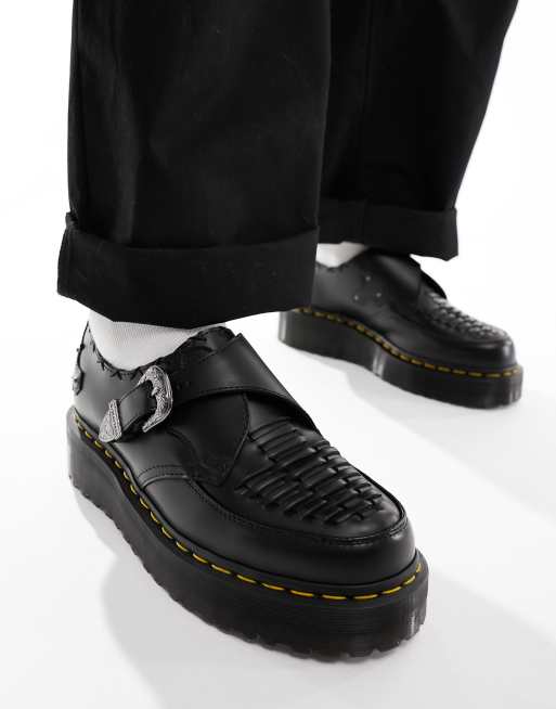 ClassicfuncenterShops Dr. martens chaussures Quad creeper monk shoes in black martens chaussures Adrian Snaffle Hair On Loafers s