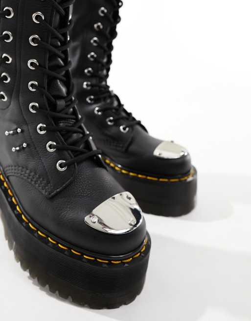 Dr Martens Quad max 27 eye boots in black | ASOS