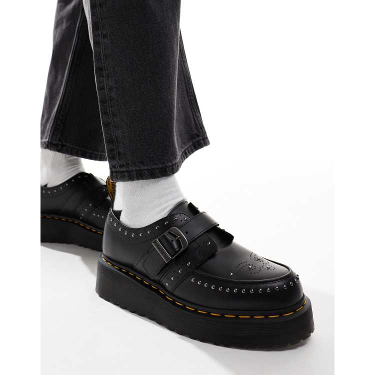 Dr Martens Ramsey quad monk shoes in black leather